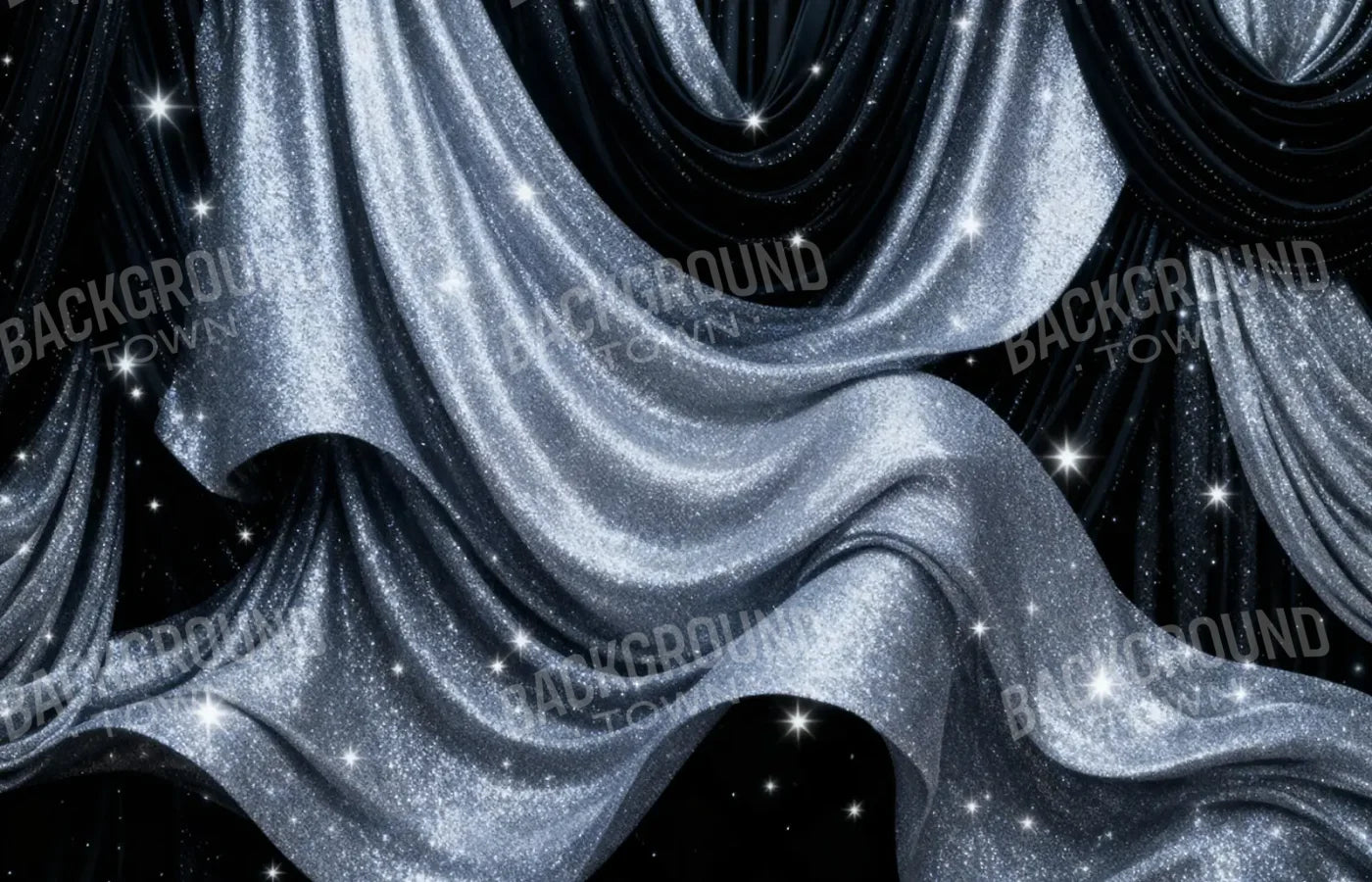 Silver Stardust Drapes New Years 14’x9’ UltraCloth (168 x 108 inch) Backdrop