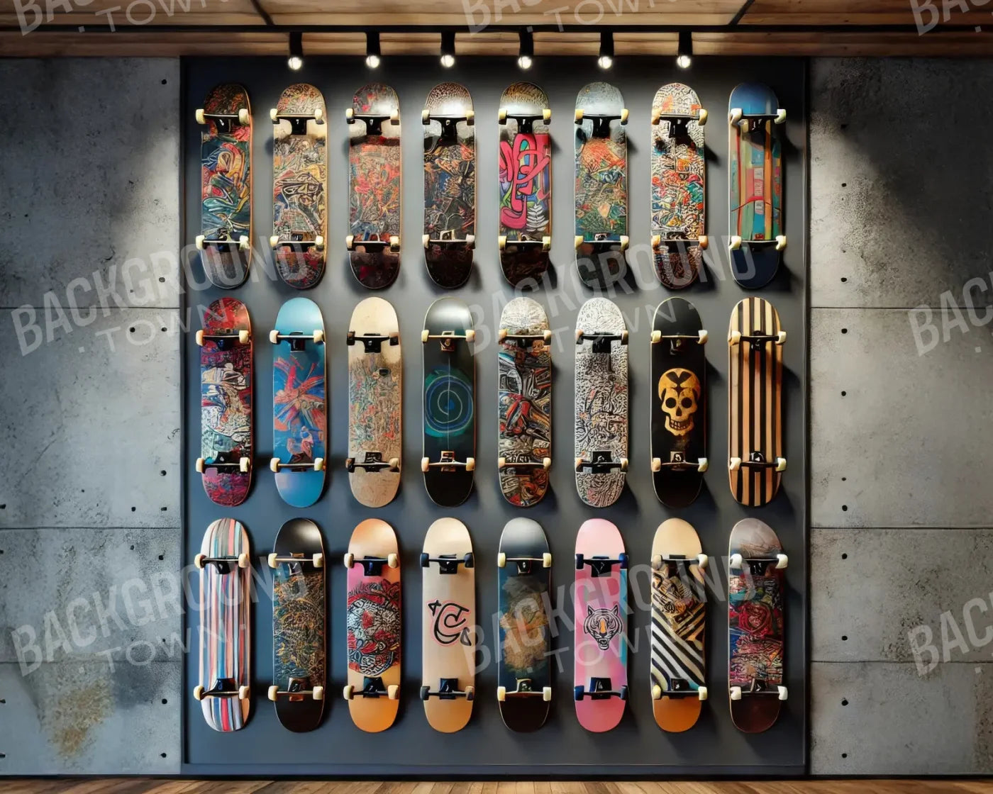 Skate Board Display 10’x8’ Fleece (120 x 96 inch) Backdrop