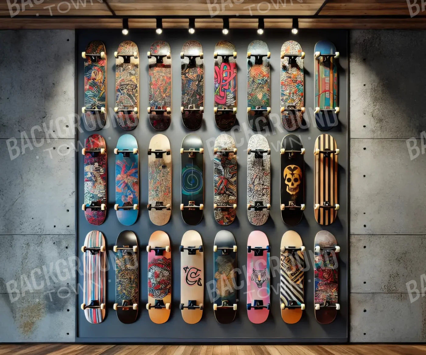 Skate Board Display 12’x10’ UltraCloth (144 x 120 inch) Backdrop
