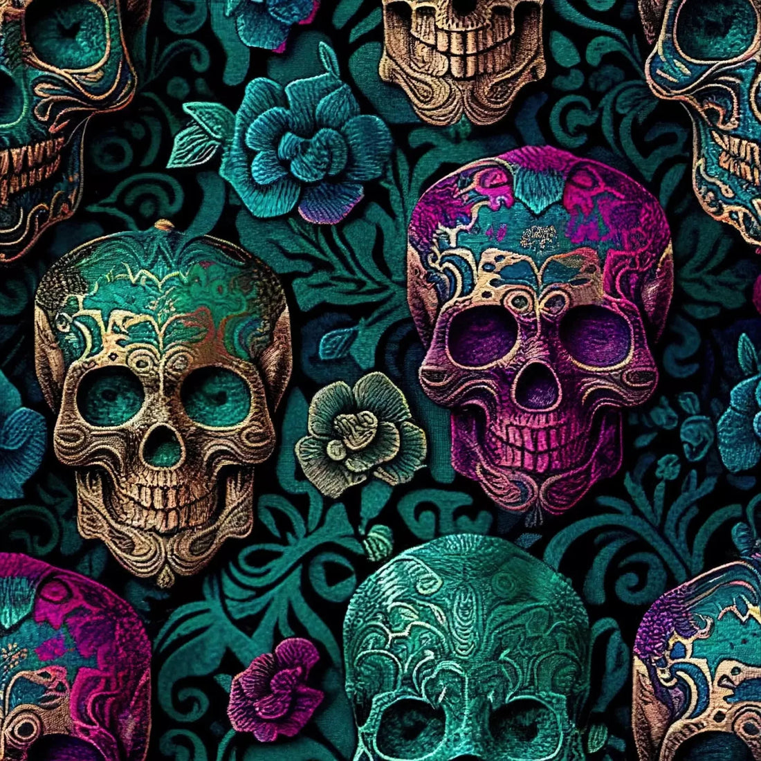 Skulls 10X10 Ultracloth ( 120 X Inch ) Backdrop
