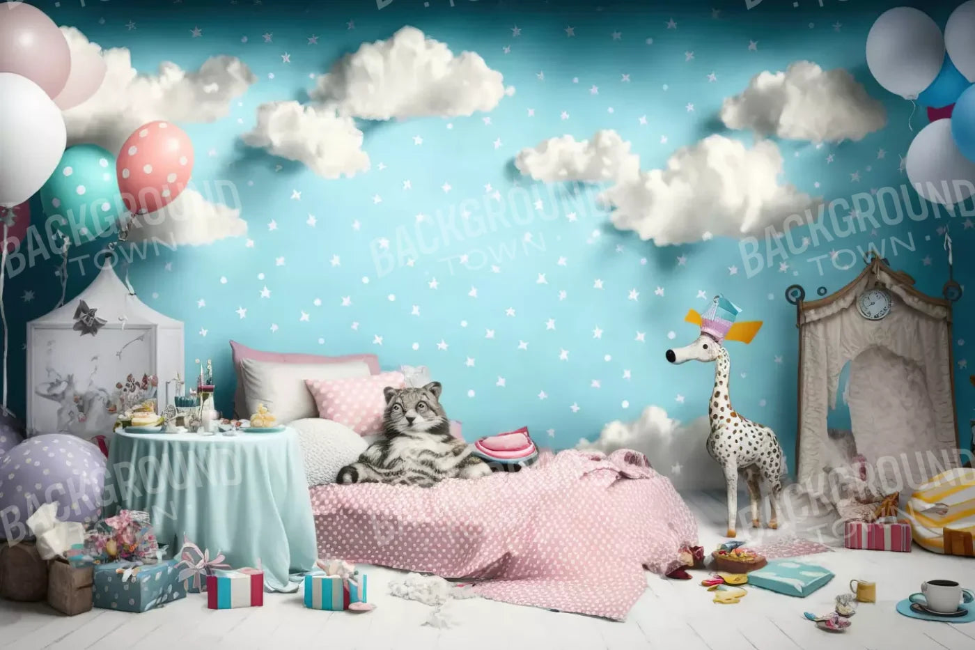 Slumber Party 8’X5’ Ultracloth (96 X 60 Inch) Backdrop