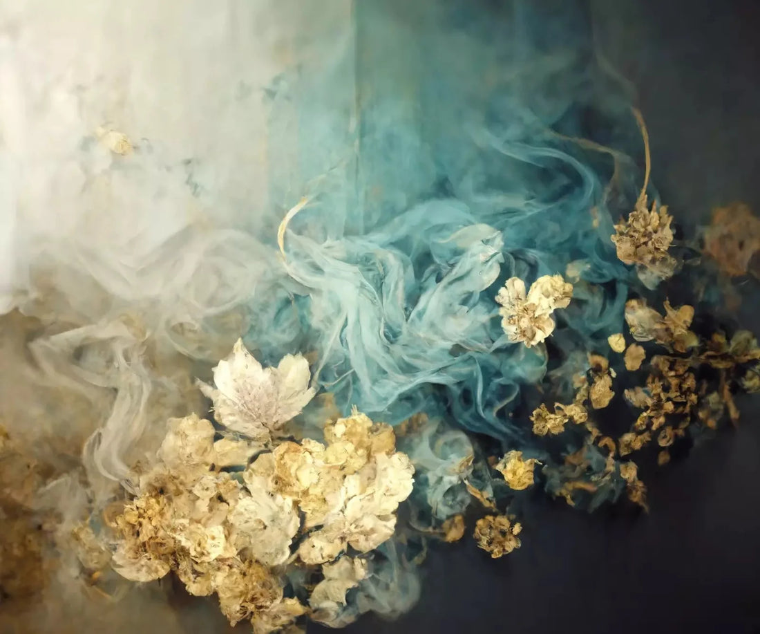 Smoky Flowers 5X42 Fleece ( 60 X 50 Inch ) Backdrop