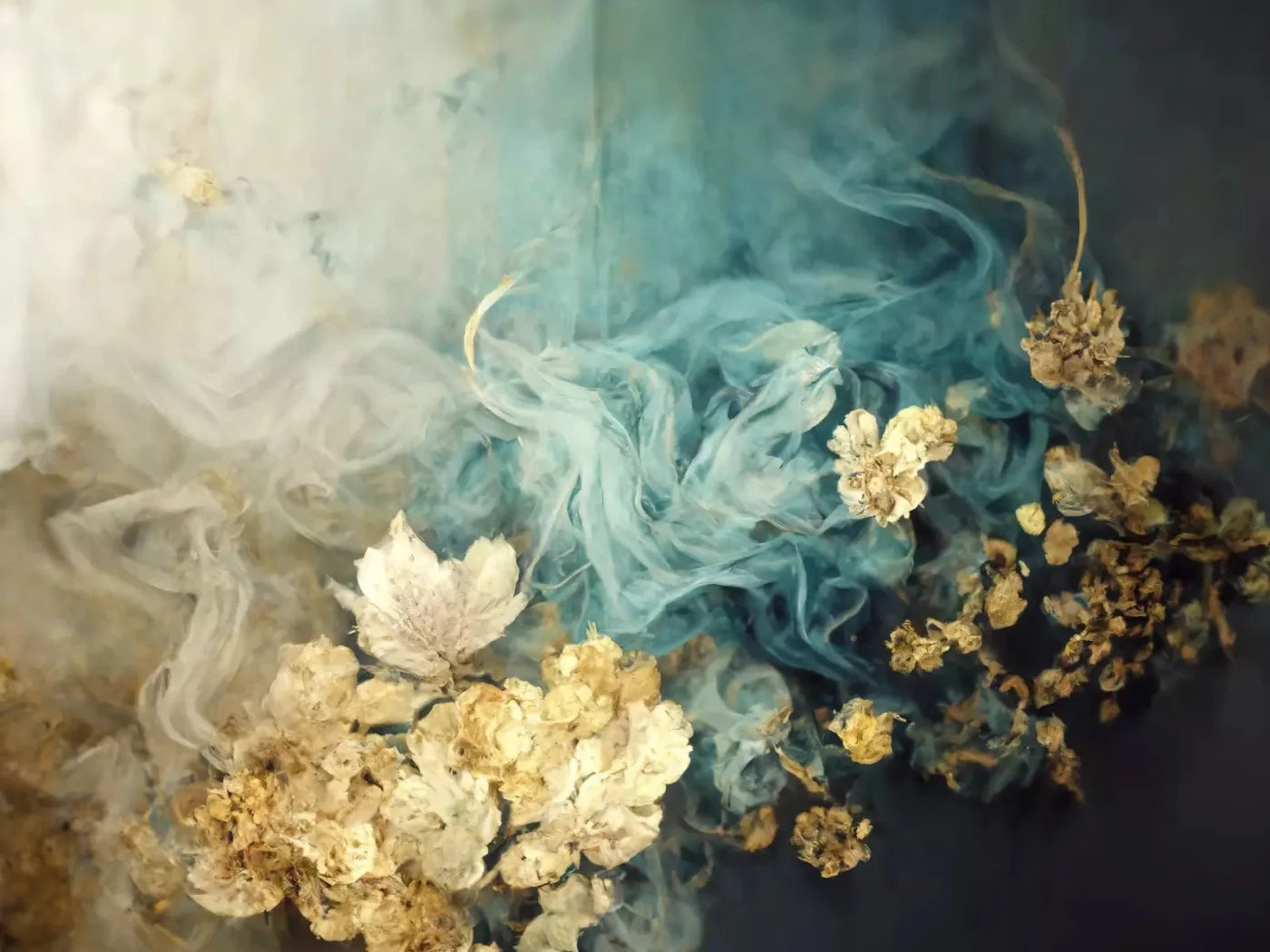 Smoky Flowers 68X5 Fleece ( 80 X 60 Inch ) Backdrop