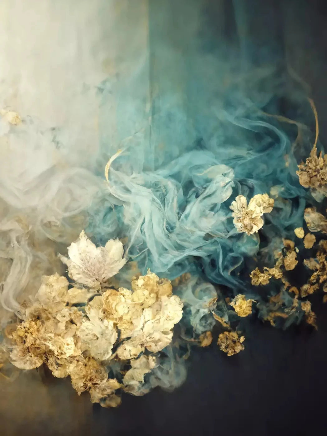 Smoky Flowers 8X10 Fleece ( 96 X 120 Inch ) Backdrop
