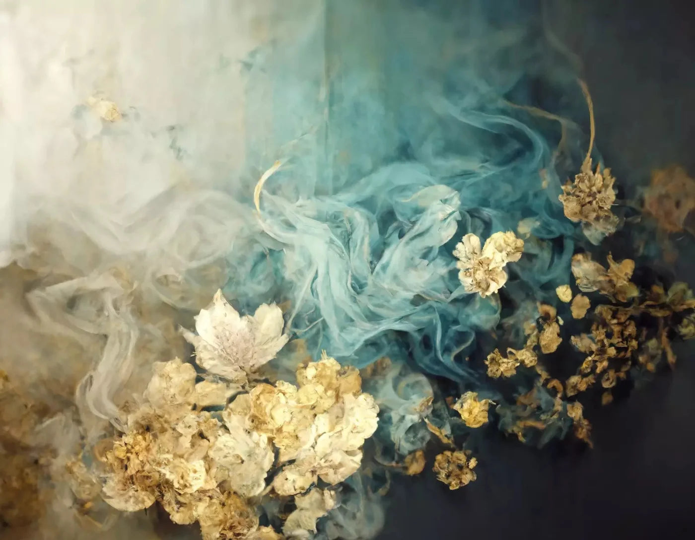 Smoky Flowers 8X6 Fleece ( 96 X 72 Inch ) Backdrop