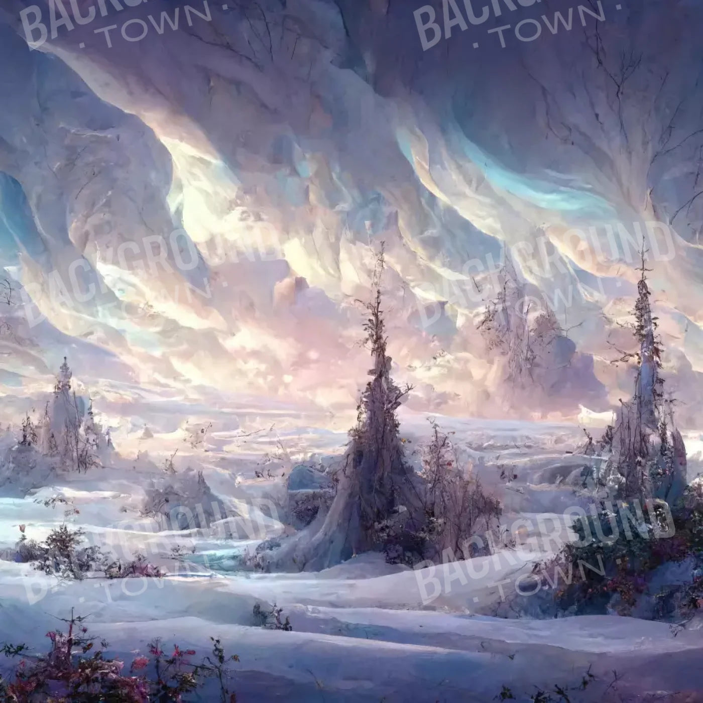 Snow Cave 8’x8’ Fleece (96 x 96 inch) Backdrop