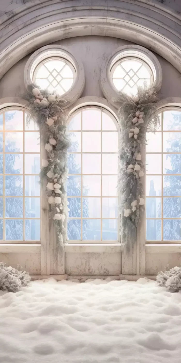 Snowy Ballroom 10’X20’ Ultracloth (120 X 240 Inch) Backdrop