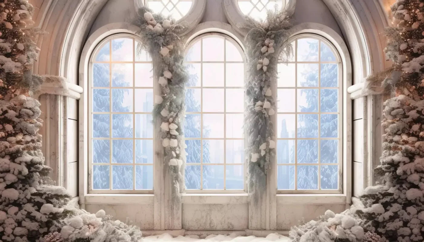 Snowy Ballroom 14’X8’ Ultracloth (168 X 96 Inch) Backdrop