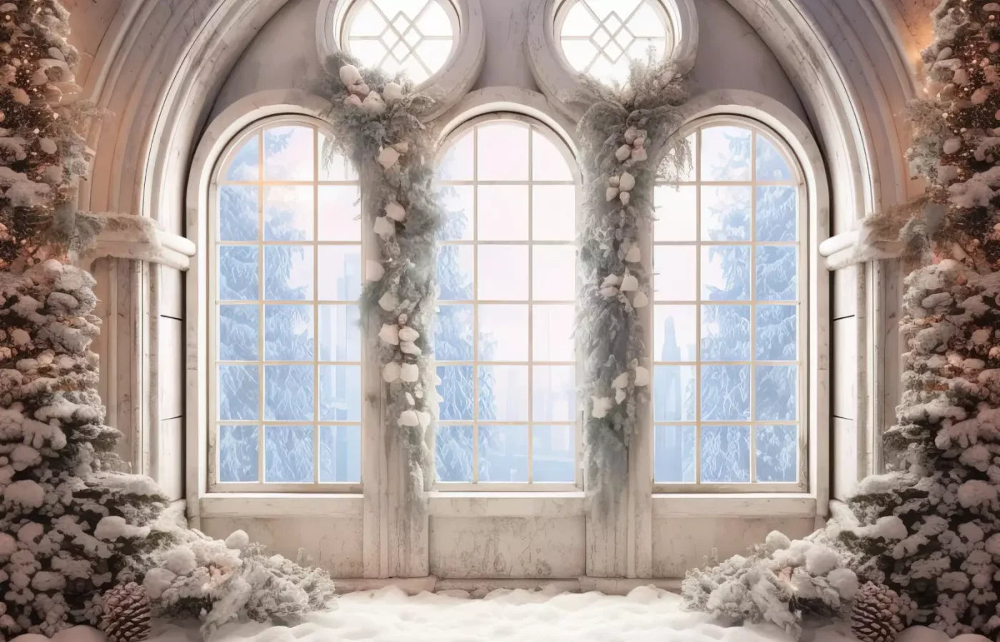 Snowy Ballroom 14’X9’ Ultracloth (168 X 108 Inch) Backdrop