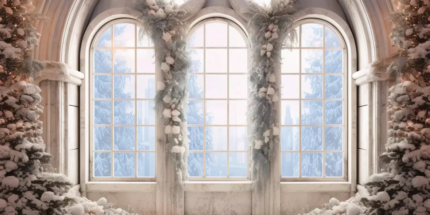 Snowy Ballroom 20’X10’ Ultracloth (240 X 120 Inch) Backdrop