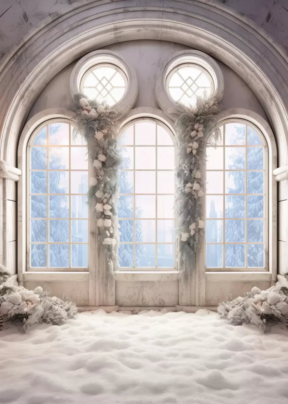 Snowy Ballroom 5’X7’ Ultracloth (60 X 84 Inch) Backdrop