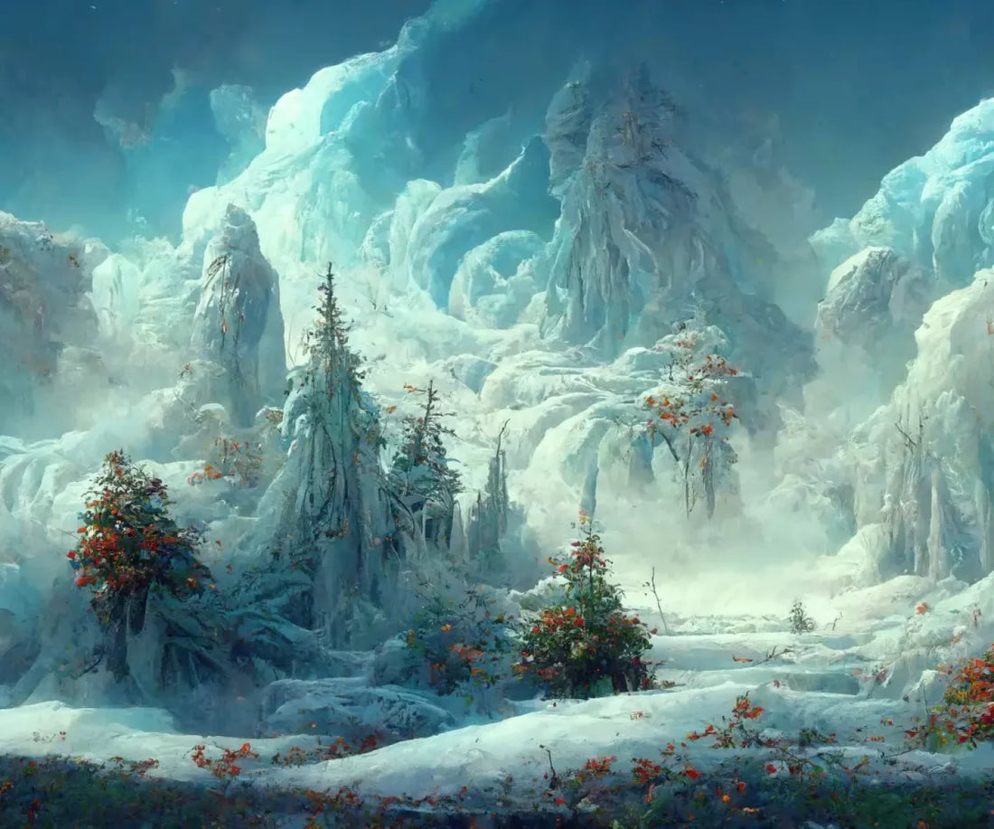 Snowy Fantasy Forest 5’X4’2 Fleece (60 X 50 Inch) Backdrop