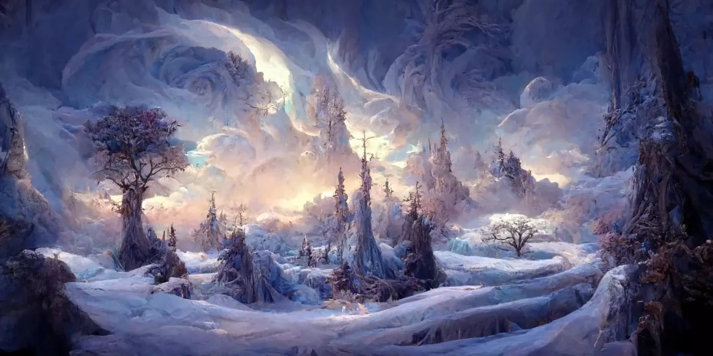 Snowy Fantasy Mountains 20’X10’ Ultracloth (240 X 120 Inch) Backdrop