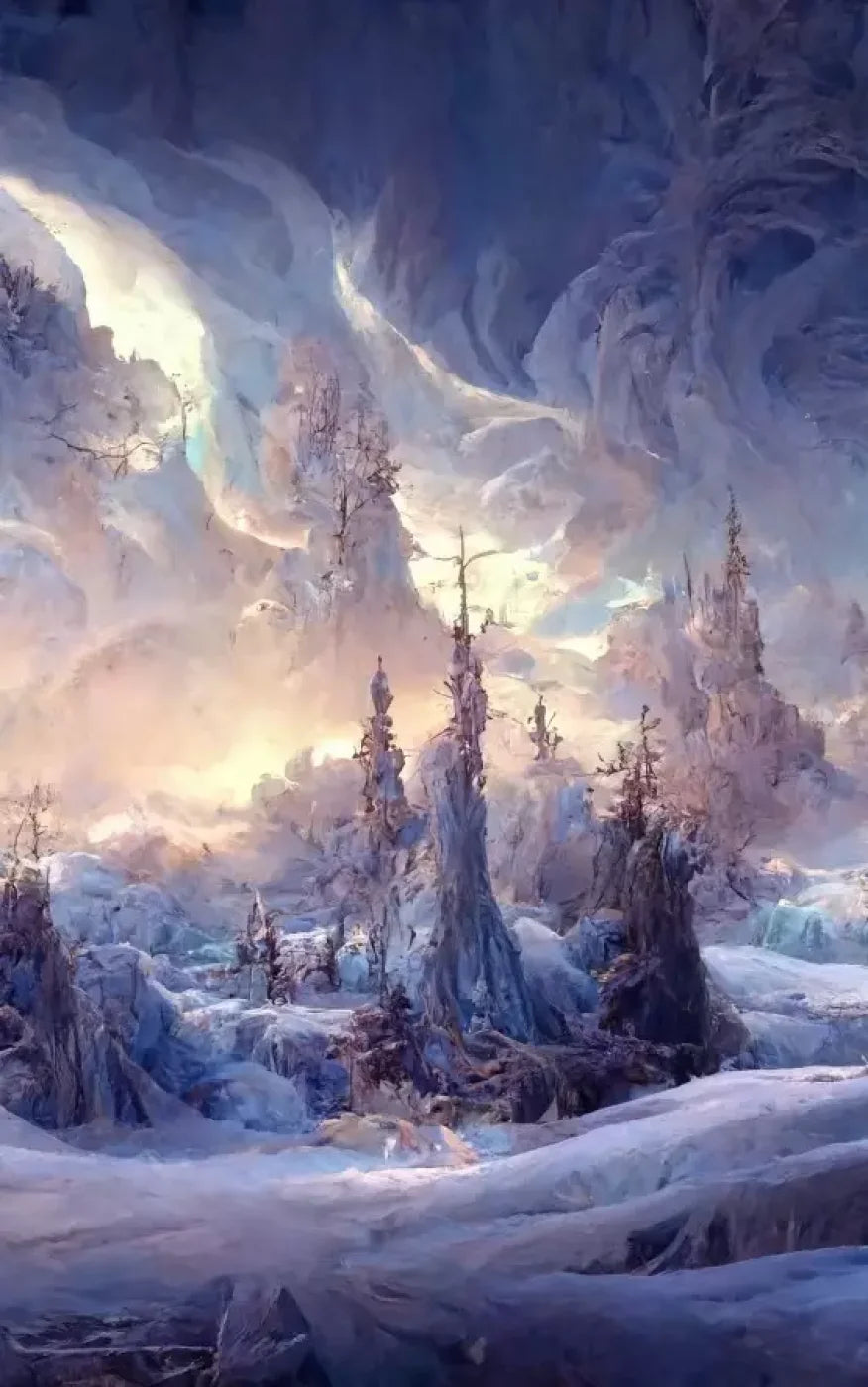 Snowy Fantasy Mountains 5’X8’ Ultracloth (60 X 96 Inch) Backdrop