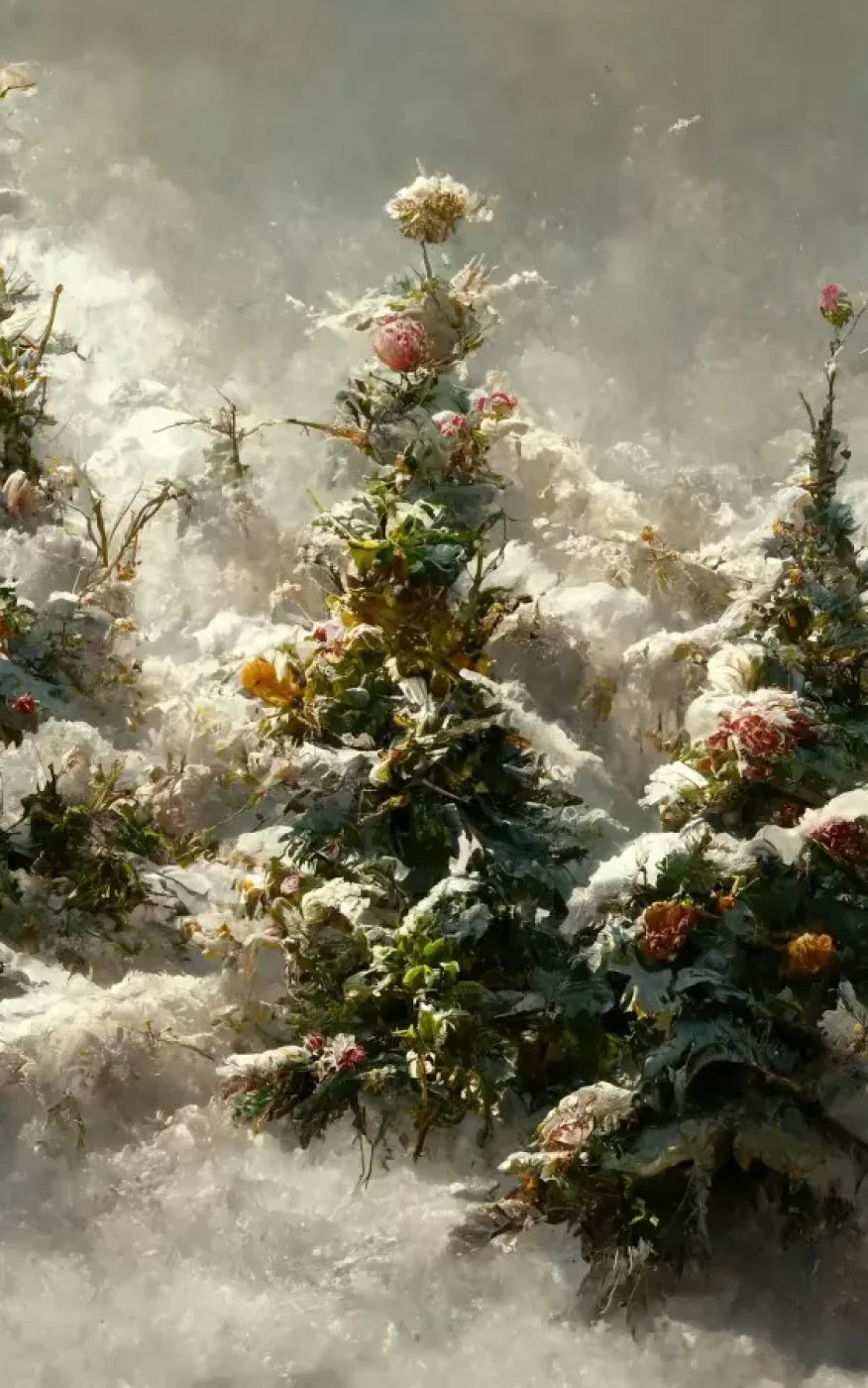 Snowy Floral Trees Ii 10’X16’ Ultracloth (120 X 192 Inch) Backdrop