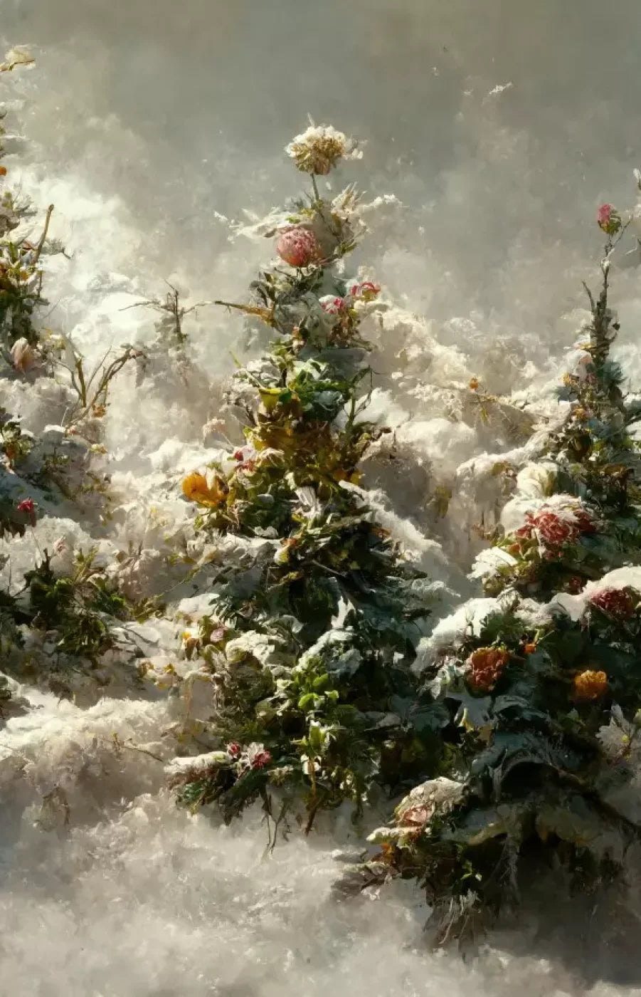 Snowy Floral Trees Ii 9’X14’ Ultracloth (108 X 168 Inch) Backdrop