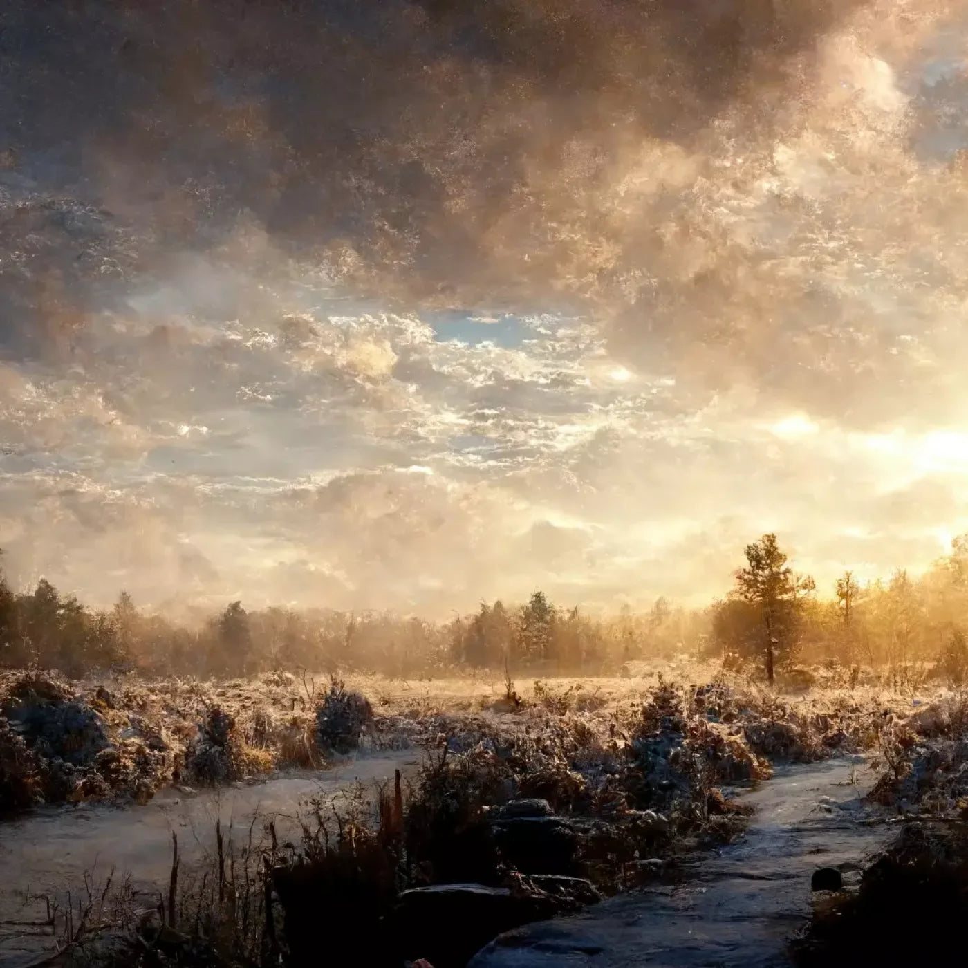 Snowy Forest 10’X10’ Ultracloth (120 X Inch) Backdrop