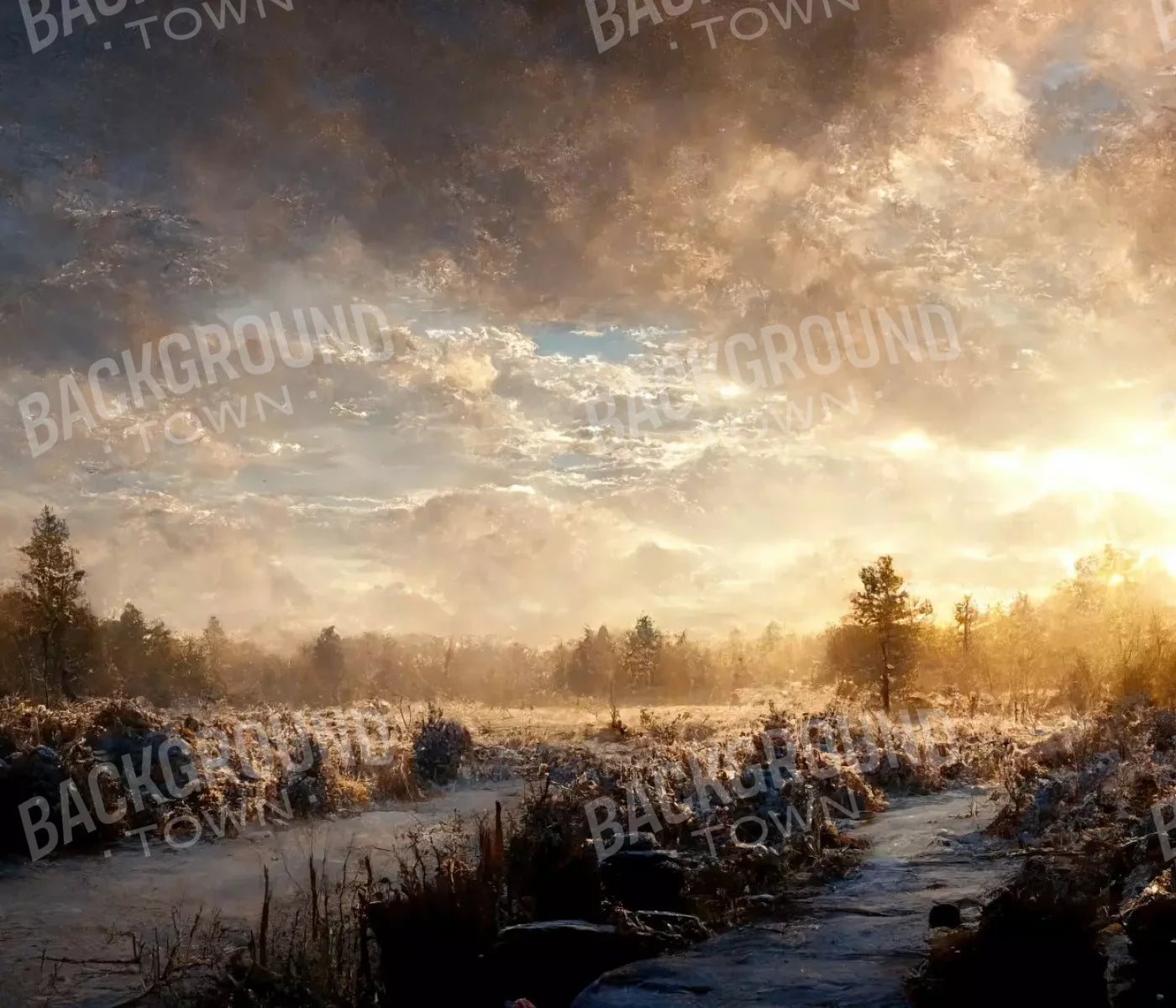 Snowy Forest 12’X10’ Ultracloth (144 X 120 Inch) Backdrop