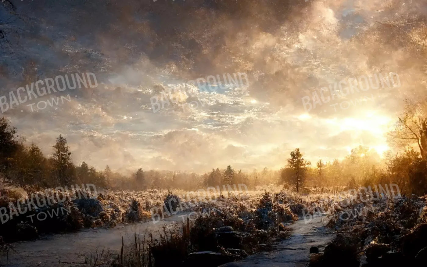 Snowy Forest 14’X9’ Ultracloth (168 X 108 Inch) Backdrop