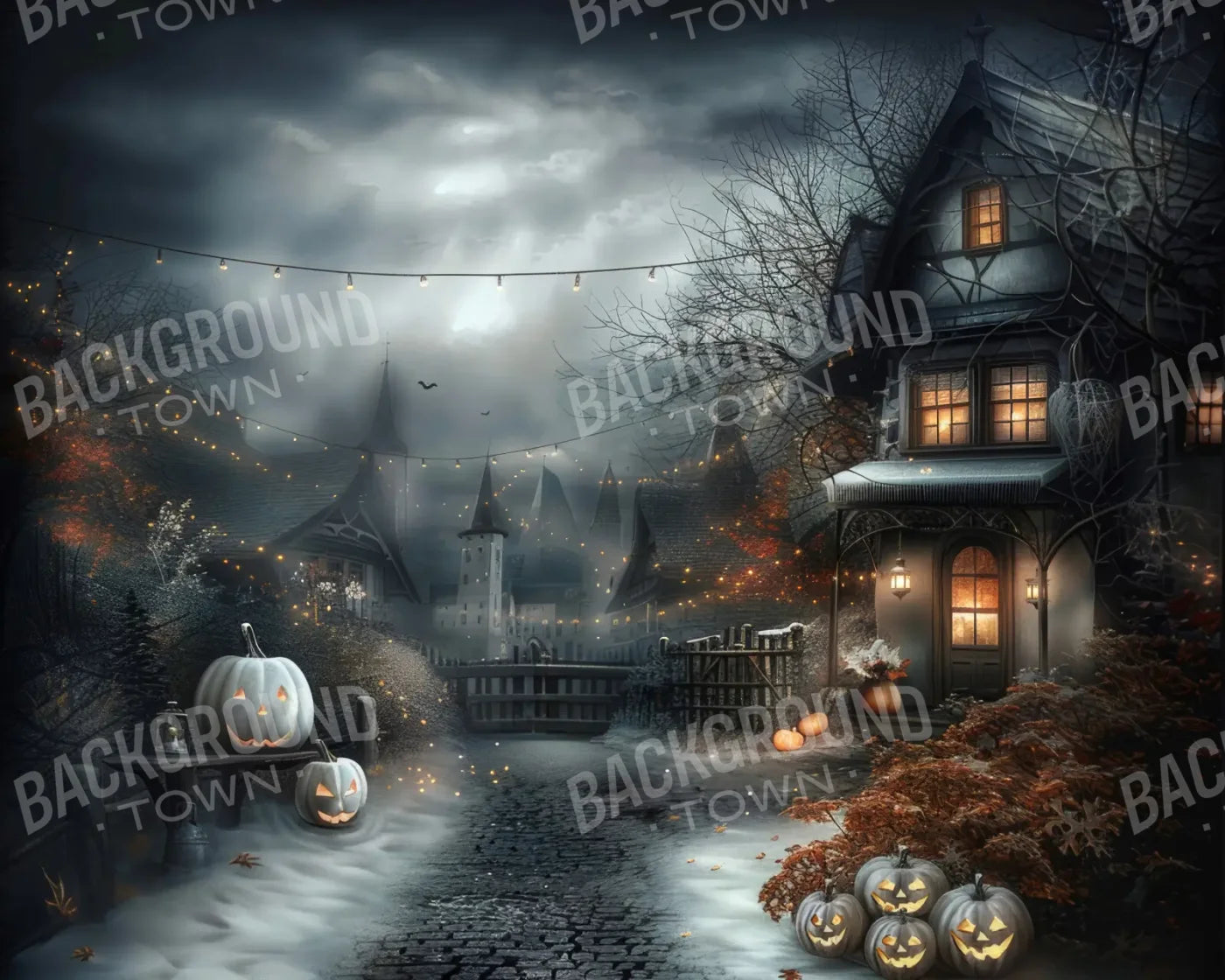 Snowy Halloween 10’x8’ Fleece (120 x 96 inch) Backdrop