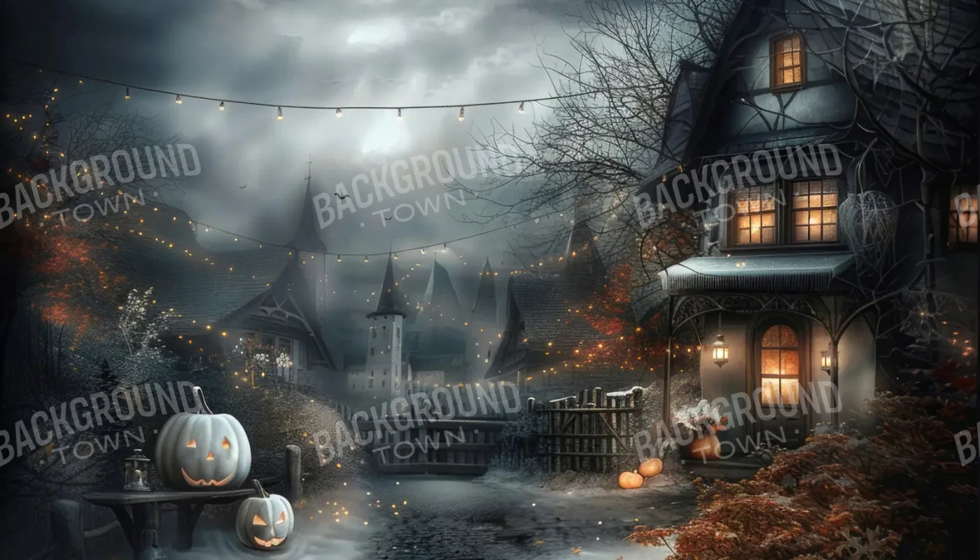Snowy Halloween 14’x8’ UltraCloth (168 x 96 inch) Backdrop