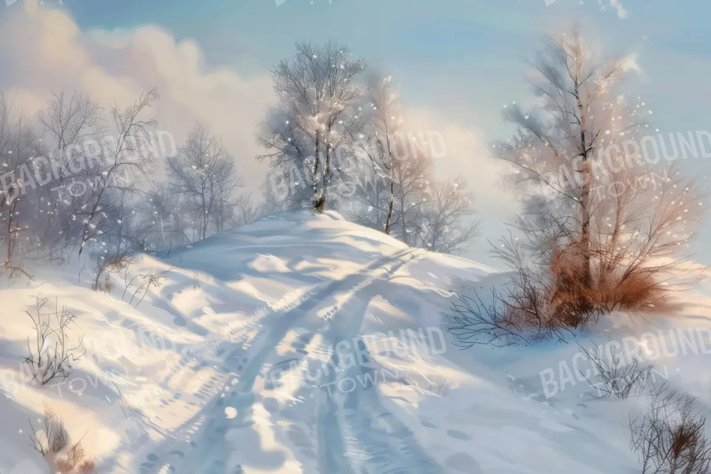 Snowy Hill 12’x8’ UltraCloth (144 x 96 inch) Backdrop