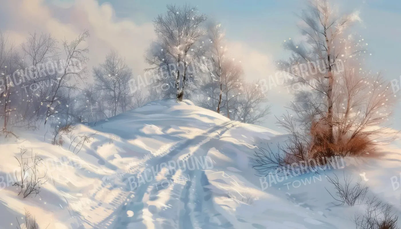 Snowy Hill 14’x8’ UltraCloth (168 x 96 inch) Backdrop
