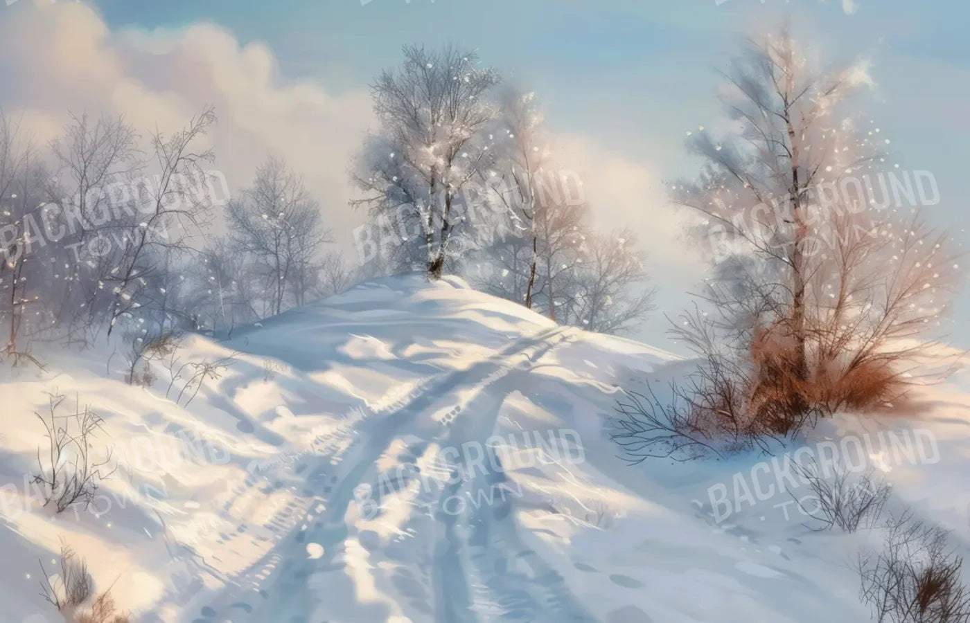 Snowy Hill 14’x9’ UltraCloth (168 x 108 inch) Backdrop