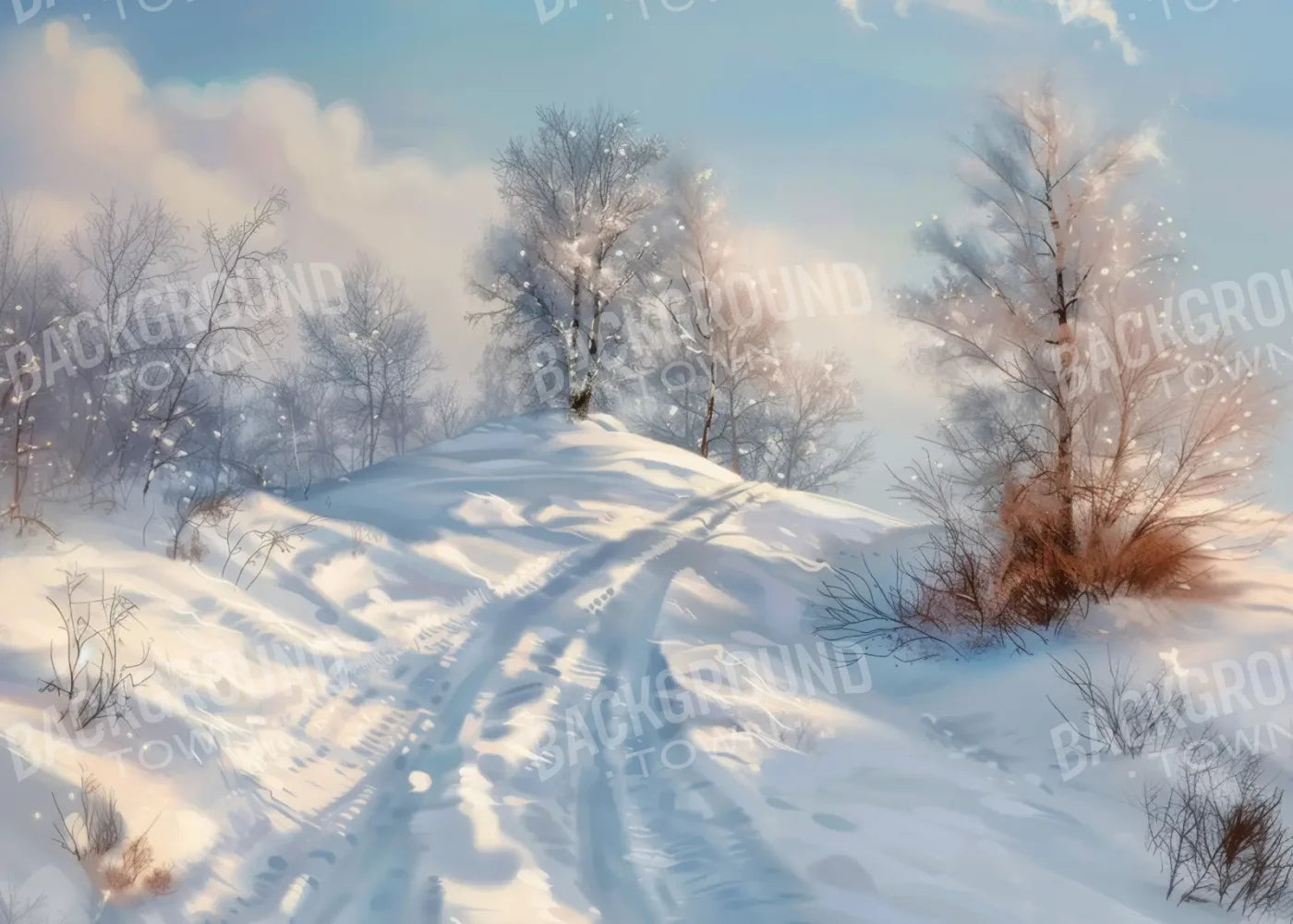 Snowy Hill 7’x5’ UltraCloth (84 x 60 inch) Backdrop
