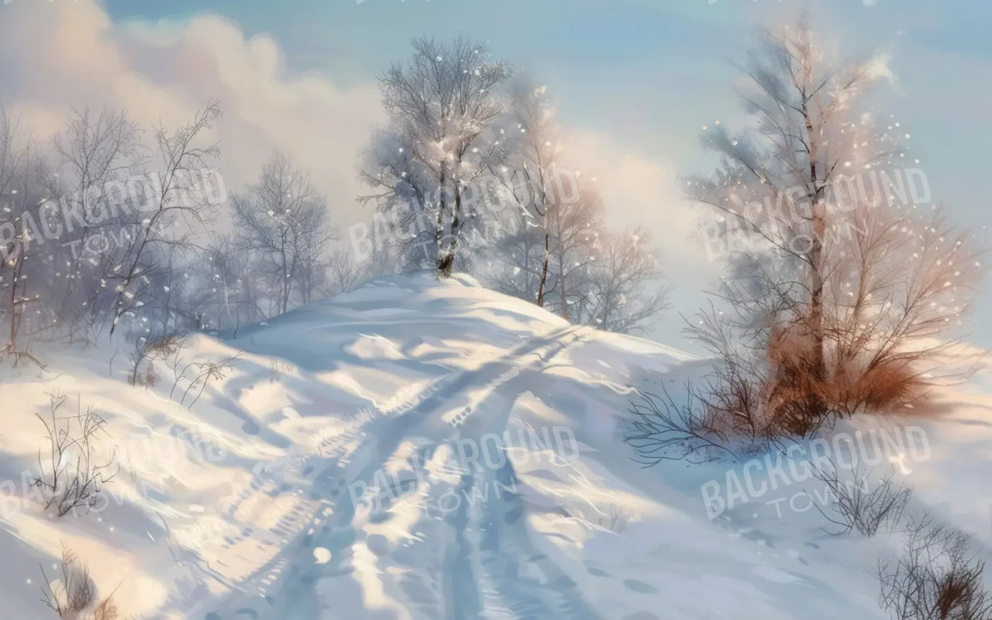 Snowy Hill 8’x5’ UltraCloth (96 x 60 inch) Backdrop