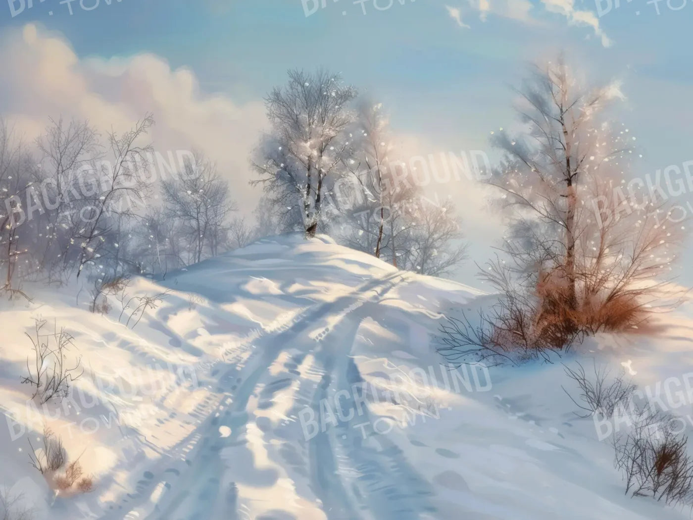 Snowy Hill 8’x6’ Fleece (96 x 72 inch) Backdrop