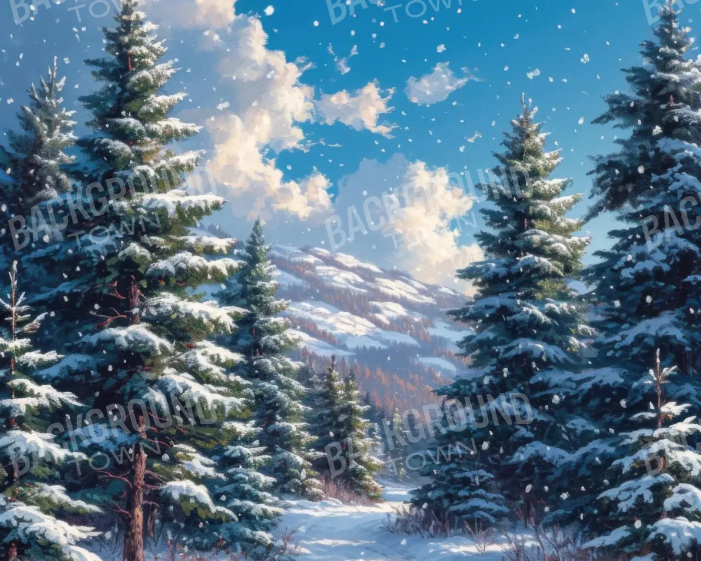 Snowy Walk 10’x8’ Fleece (120 x 96 inch) Backdrop