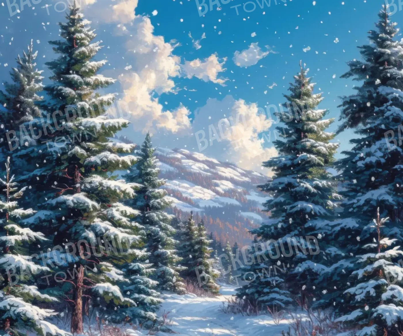 White Blue Green Backdrop for Photography