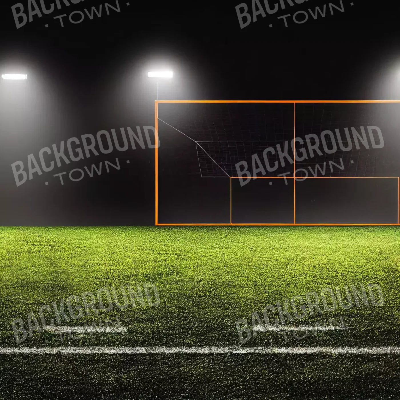 Soccer Night 2 8X8 Fleece ( 96 X Inch ) Backdrop