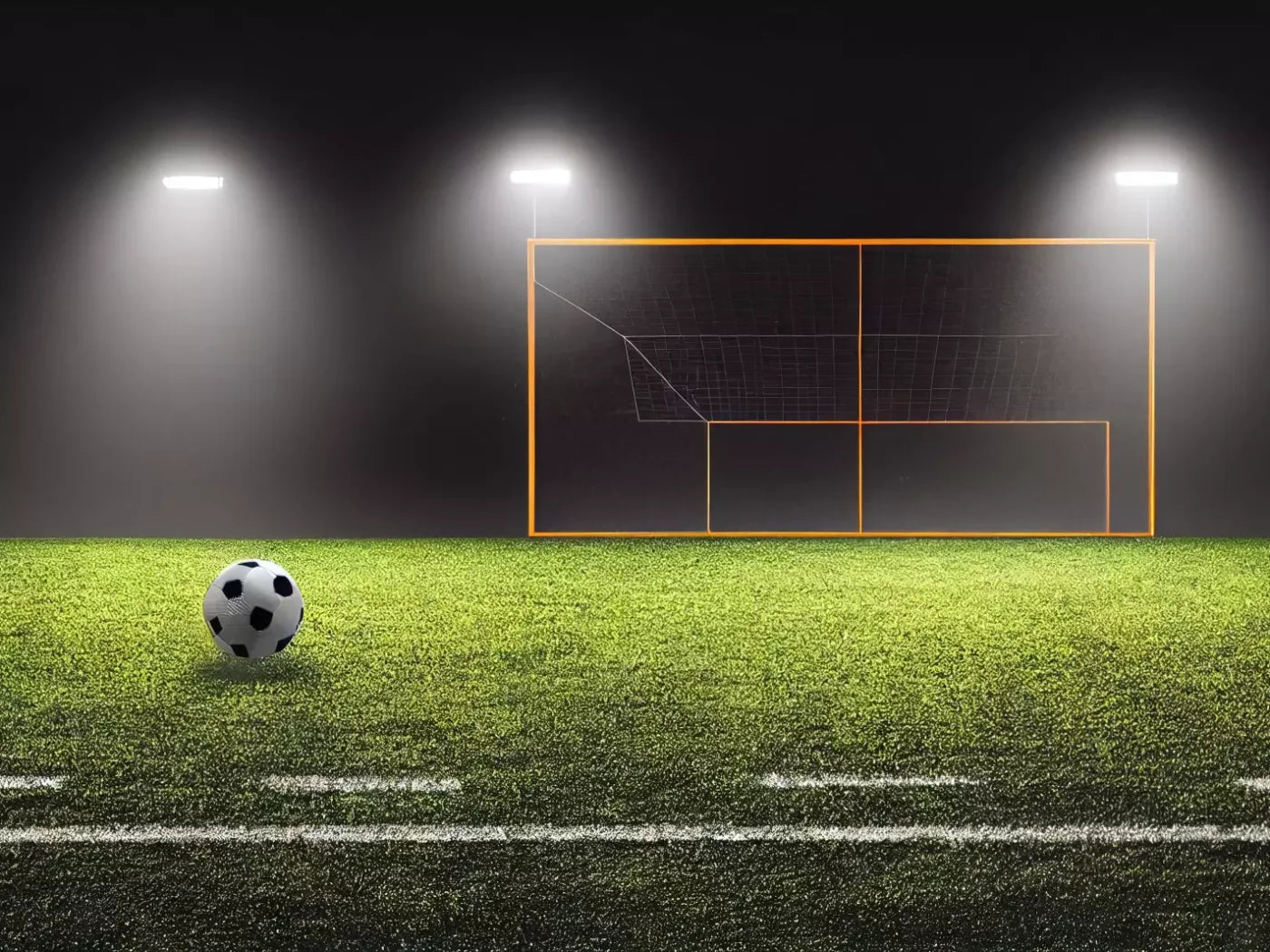 Soccer Night 68X5 Fleece ( 80 X 60 Inch ) Backdrop