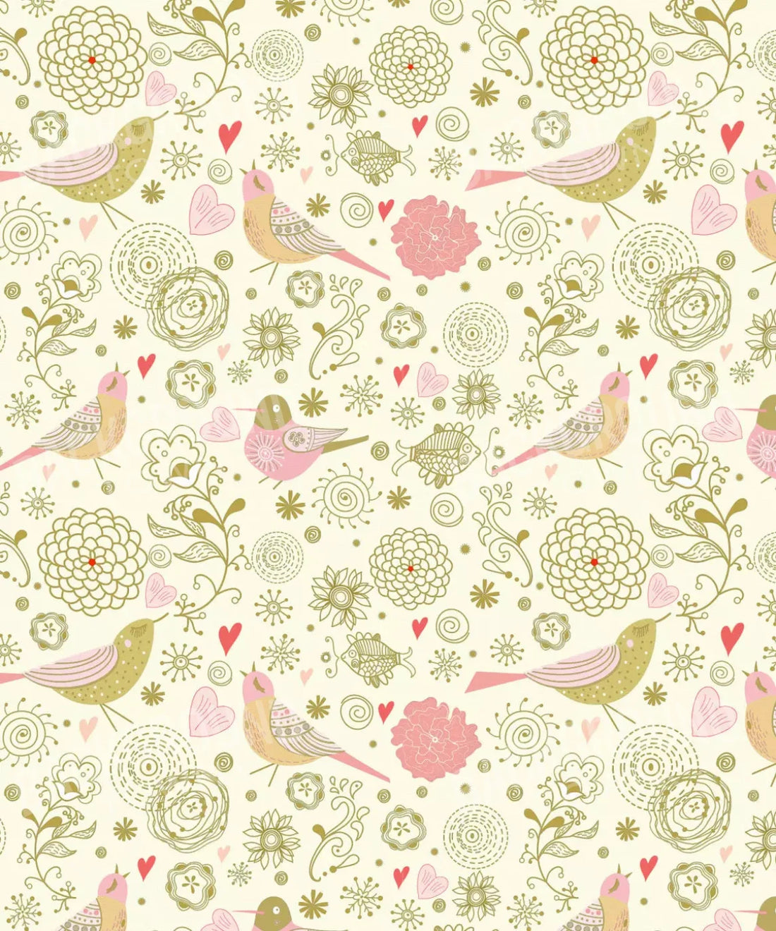 Beige Floral Backdrop for Photography