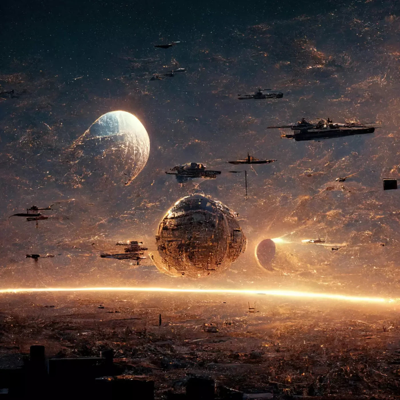 Space Warz 2 8’X8’ Fleece (96 X Inch) Backdrop