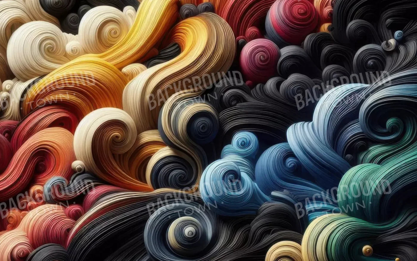 Spiraled Yarn Skeins 8’X5’ Ultracloth (96 X 60 Inch) Backdrop