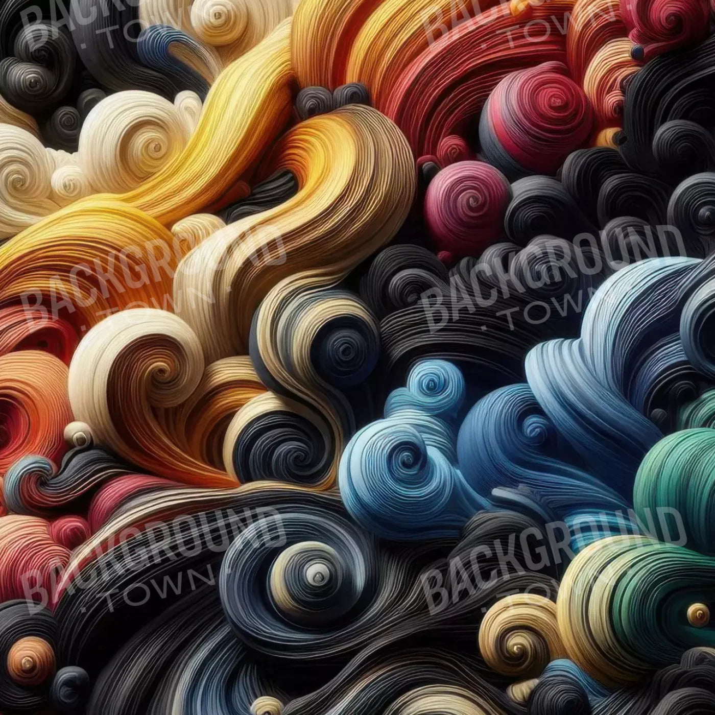 Spiraled Yarn Skeins 8’X8’ Fleece (96 X Inch) Backdrop