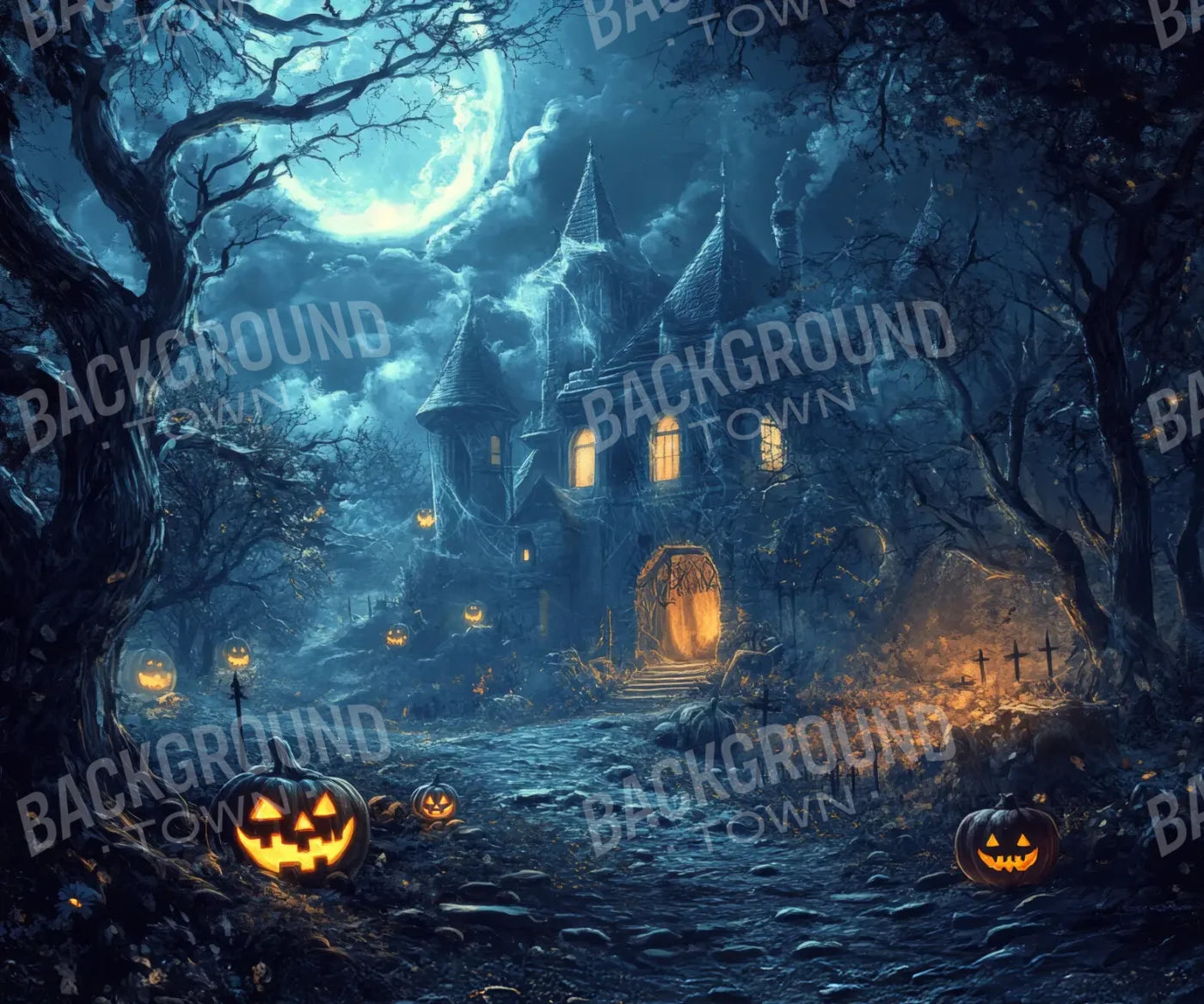 Spooky Neighbor 12’x10’ UltraCloth (144 x 120 inch) Backdrop