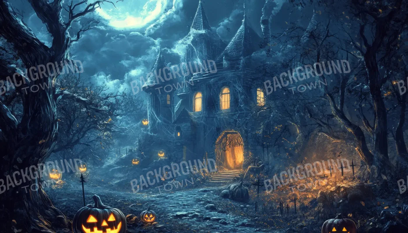 Spooky Neighbor 14’x8’ UltraCloth (168 x 96 inch) Backdrop