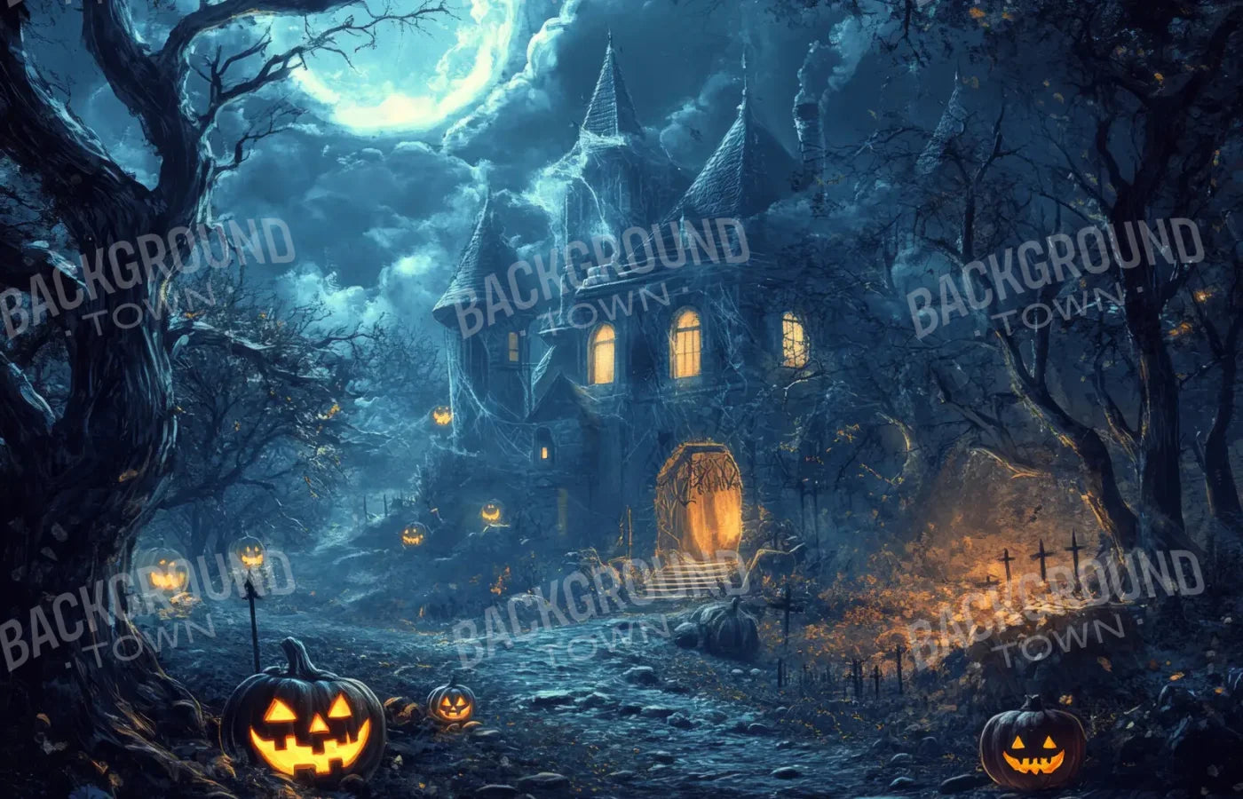 Spooky Neighbor 14’x9’ UltraCloth (168 x 108 inch) Backdrop