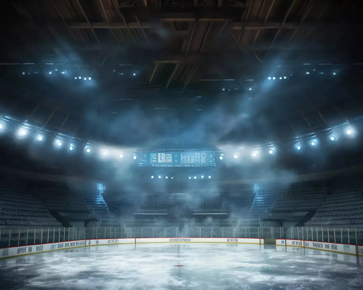 Sports Hockey On Ice 10’X8’ Fleece (120 X 96 Inch) Backdrop