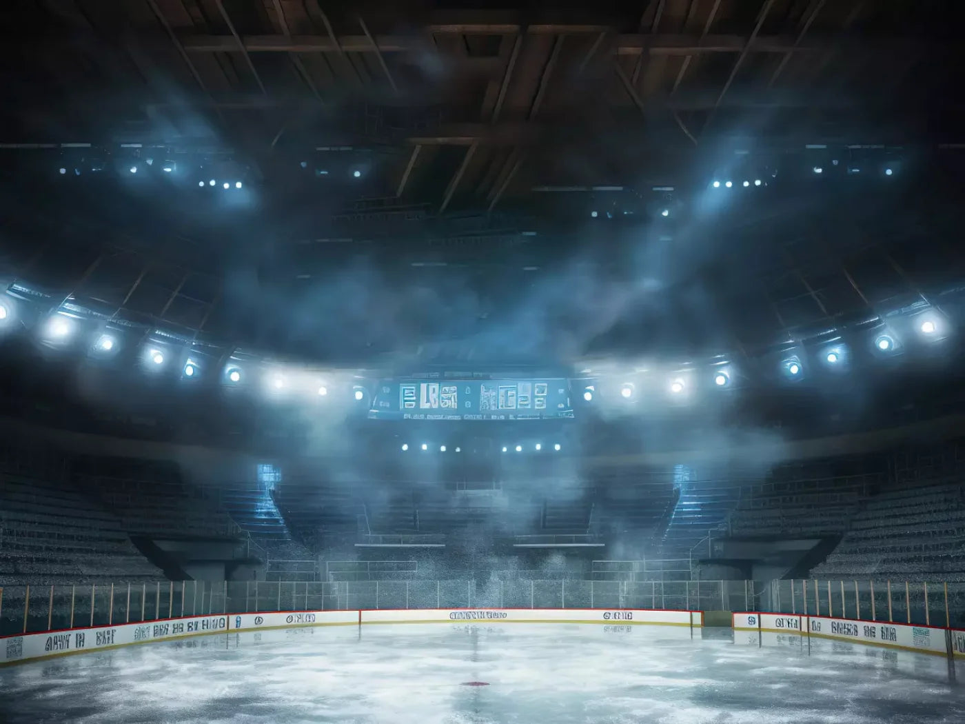 Sports Hockey On Ice 6’8X5’ Fleece (80 X 60 Inch) Backdrop