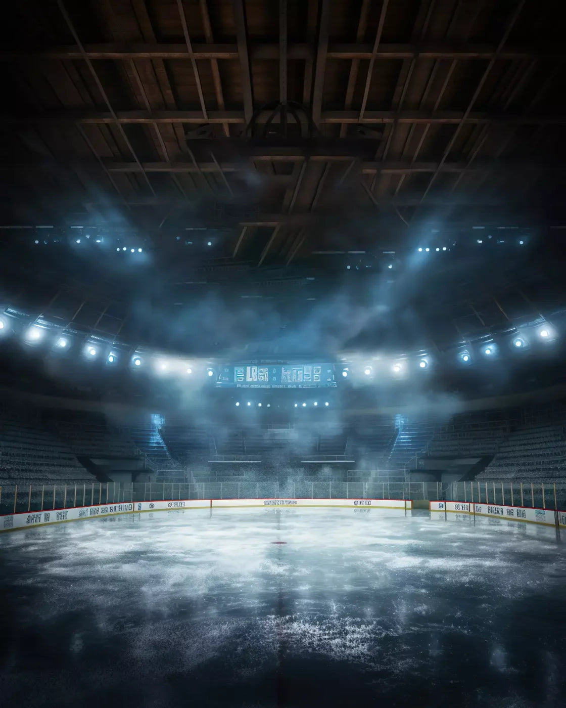 Sports Hockey On Ice 8’X10’ Fleece (96 X 120 Inch) Backdrop
