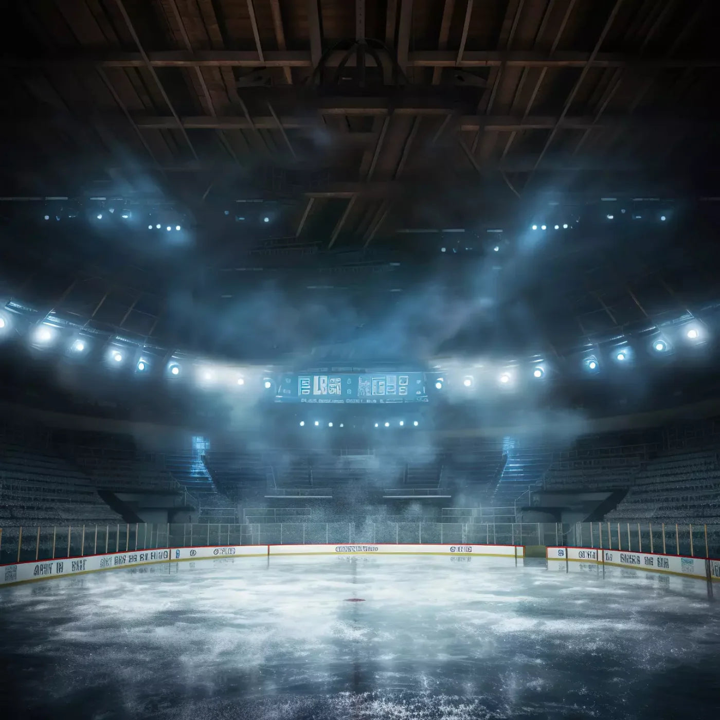 Sports Hockey On Ice 8’X8’ Fleece (96 X Inch) Backdrop