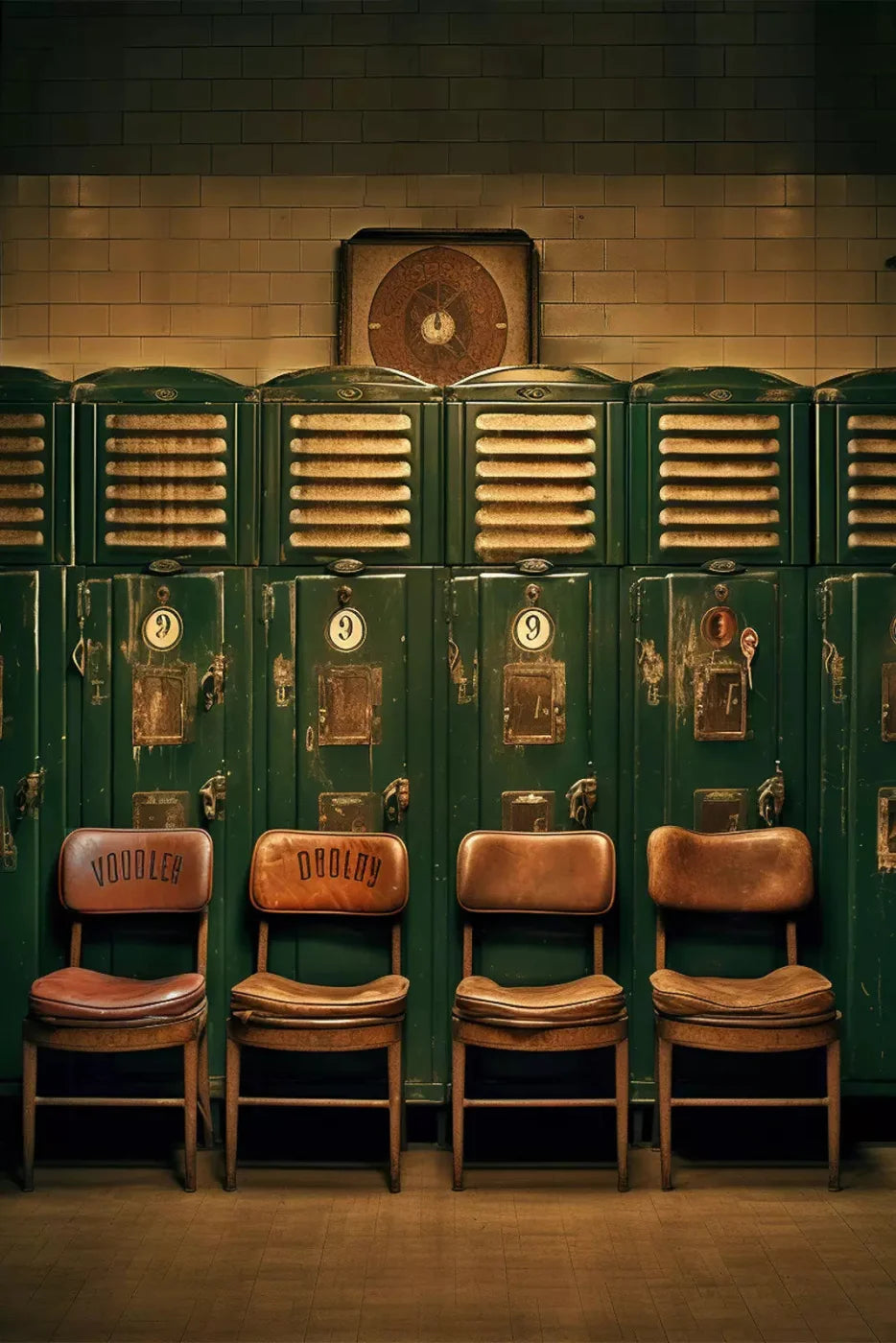 Sports Locker Room Old School 5X8 Ultracloth ( 60 X 96 Inch ) Backdrop