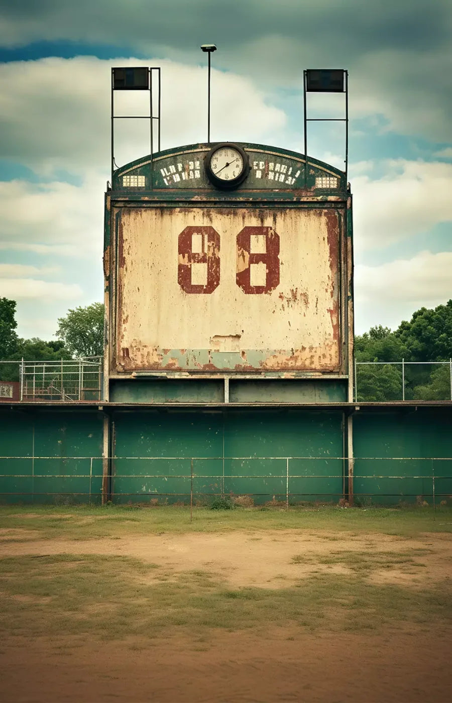 Sports Stadium Ball Field Vintage I 9’X14’ Ultracloth (108 X 168 Inch) Backdrop