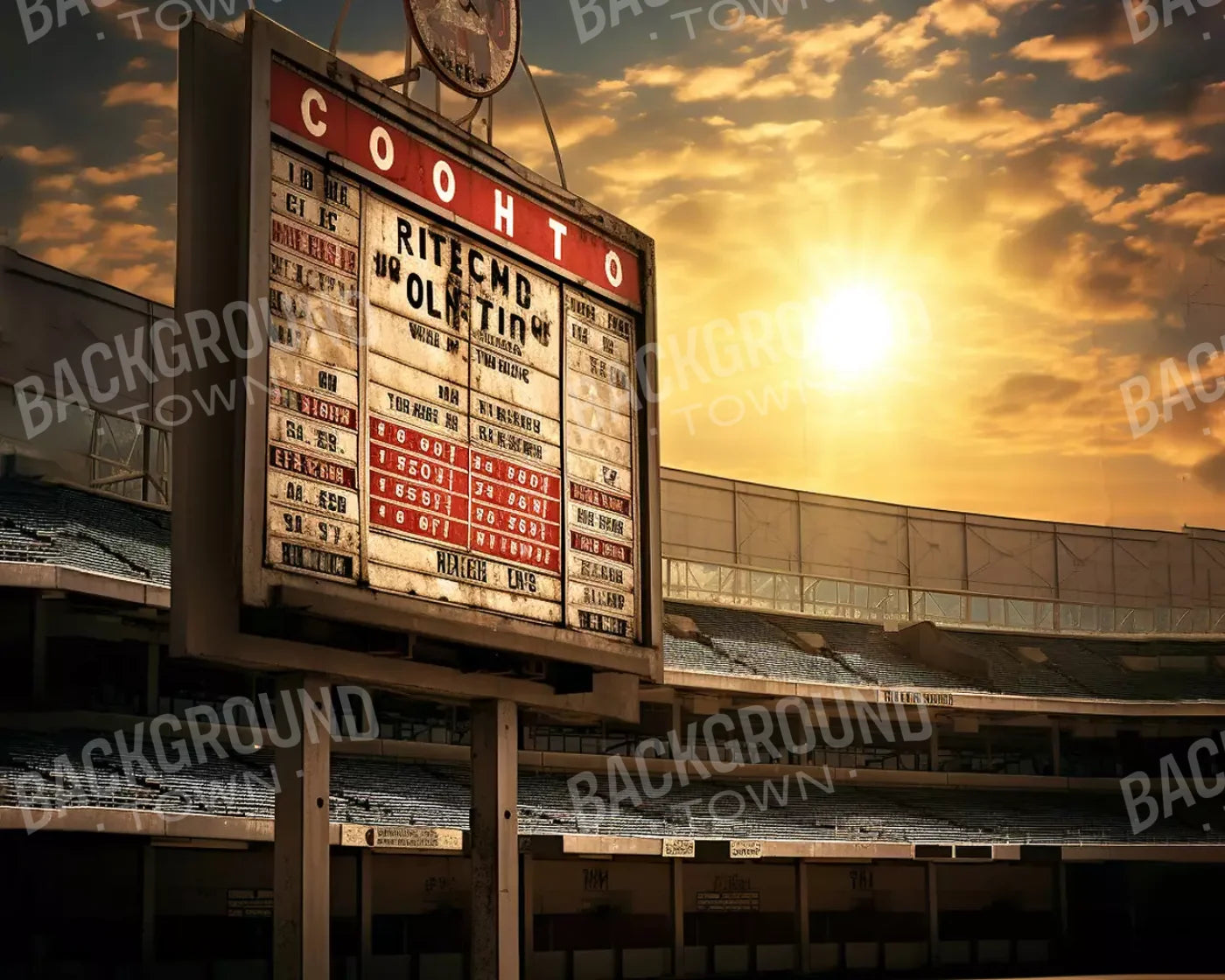 Sports Stadium Ball Field Vintage Ii 10’X8’ Fleece (120 X 96 Inch) Backdrop