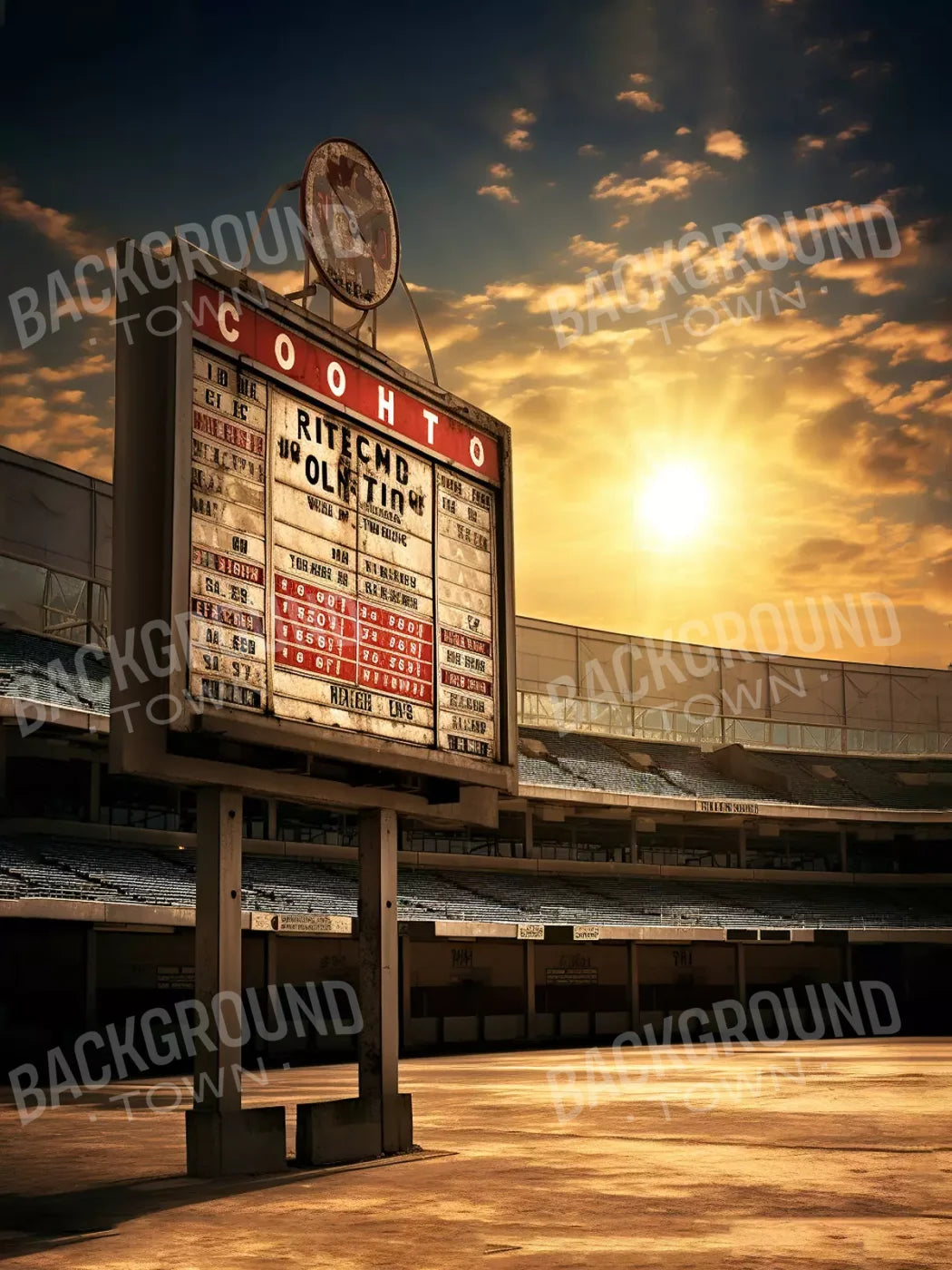 Sports Stadium Ball Field Vintage Ii 5’X6’8 Fleece (60 X 80 Inch) Backdrop